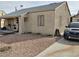 A charming single-story home with a xeriscaped front yard and covered porch at 110 Palm Ln, Las Vegas, NV 89101