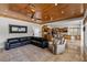 Open floor plan showcasing the living room connected to kitchen area with bar seating at 2001 Alcova Ridge Dr, Las Vegas, NV 89135