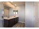 Bathroom with double sink vanity, and updated lighting at 5461 Dungaree St, Las Vegas, NV 89118