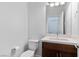Clean bathroom with a white countertop vanity and modern fixtures at 6447 Wide Sky St, Las Vegas, NV 89166