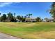 Picturesque view of the golf course with well-placed sand traps and lush green fairways under a clear blue sky at 746 Oakmont Ave # 708, Las Vegas, NV 89109