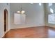 Large dining room featuring high ceilings, natural lighting and beautiful flooring at 8743 Mount Mira Loma Ave, Las Vegas, NV 89178
