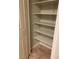 Pantry with multiple shelves for storing food items and supplies, next to the back of the door at 11005 Edina Ct, Las Vegas, NV 89144
