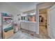 This bathroom features a dual sink vanity, walk-in closet, and lots of storage at 3424 Mount Charleston Dr, Pahrump, NV 89048