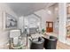 Bright living room with high ceilings, many windows and beautiful hardwood floors at 5501 Painted Sunrise Dr, Las Vegas, NV 89149