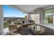 Relaxing outdoor living space with comfortable seating and city views at 629 Majestic Rim Dr, Henderson, NV 89012