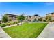 The neighborhood park with a playground is surrounded by lush landscaping and provides a relaxing space at 8866 Mountain Lion Ave, Las Vegas, NV 89166