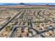 Panoramic aerial view of a well-planned neighborhood nestled in a desert landscape with symmetrical streets and diverse homes at 117 Blue Trout Ave, Henderson, NV 89011