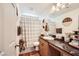 Charming bathroom with a granite countertop, single sink, and stylish decor at 117 Blue Trout Ave, Henderson, NV 89011