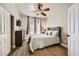 Bedroom featuring a ceiling fan, a closet, and natural light at 1630 Sundown Dr, Henderson, NV 89002
