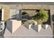 Aerial view of the roof with desert landscaping and a walkway to the front of the house at 1630 Sundown Dr, Henderson, NV 89002