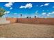 Spacious backyard with low maintenance landscaping and a block wall for privacy at 2032 Kingswinford Dr, North Las Vegas, NV 89032