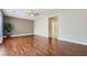 Spacious living room with wood-look floors and neutral color scheme at 2148 Shadow Canyon Dr, Henderson, NV 89044