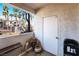 Outdoor patio area featuring stylish decor, storage, and views of the community at 2615 W Gary Ave # 1089, Las Vegas, NV 89123