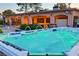 Inviting pool and spa featuring beautiful fountains and lighting for the ultimate outdoor retreat at 3132 El Camino Rd, Las Vegas, NV 89146