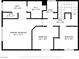 Detailed floor plan showcasing the layout of bedrooms and bathrooms for a comprehensive view at 3405 Robust Robin Pl # 3, North Las Vegas, NV 89084