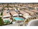 Breathtaking aerial view highlighting backyards with sparkling pools and spas, enhancing the community's outdoor lifestyle at 4611 Julesburg Dr, Las Vegas, NV 89139