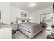 Luxurious bedroom with elegant furnishings, mirrored closet, and soothing color palette at 5415 W Harmon Ave # 1074, Las Vegas, NV 89103