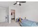 bedroom with a ceiling fan and closet at 10376 Sadie Blake Ave, Las Vegas, NV 89166