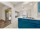 Kitchen area with eat-in nook with geometric tile flooring and sliding door access at 10505 Linden Wood Ct, Las Vegas, NV 89134