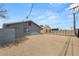 Exterior features a spacious gravel yard surrounded by secure fencing, ideal for versatile use and privacy at 2424 Statz St, North Las Vegas, NV 89030