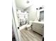 Bright bathroom with modern vanity and Paris themed shower curtain at 2508 Alfa Cir, Las Vegas, NV 89142