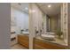 Bright modern bathroom features dual sinks, stylish fixtures, and lots of natural light at 3722 Las Vegas Blvd # 2904, Las Vegas, NV 89158