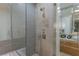 Luxurious bathroom boasts a walk-in shower, modern fixtures, and sleek tile design, offering a spa-like experience at 3722 Las Vegas Blvd # 2904, Las Vegas, NV 89158