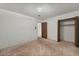 This carpeted bedroom features a closet and neutral decor at 420 Altamira Rd, Las Vegas, NV 89145