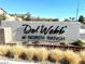 Attractive community sign for Del Webb at North Ranch with desert landscaping at 6436 Linden St, North Las Vegas, NV 89086
