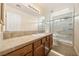 Bathroom featuring vanity and walk-in shower at 6860 Stubblefield Dr, Pahrump, NV 89061