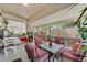 Covered patio featuring comfortable seating and a view to the fenced yard at 7741 Fruit Dove St, North Las Vegas, NV 89084