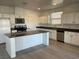 Bright kitchen featuring white cabinets, stainless steel appliances, and a spacious island at 953 Via Gandalfi, Henderson, NV 89011