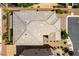 An aerial shot displays the roof of a home with detailed tiling, landscaping, and driveway, providing a comprehensive top-down view at 9807 Sage Canyon St, Las Vegas, NV 89178