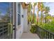 Enjoy outdoor living on this charming balcony with views of palm trees, lush greenery, and the surrounding neighborhood at 1301 Kingdom St, Las Vegas, NV 89117