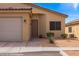 Charming home exterior features desert landscaping, and a covered front entrance at 260 Haley Way # 157, Mesquite, NV 89027