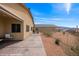 Covered patio area with seating, ideal for enjoying the outdoors and the beautiful mountain view at 260 Haley Way # 157, Mesquite, NV 89027