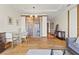 Open dining area featuring a modern chandelier and view to the entryway at 3750 Las Vegas Blvd # 3510, Las Vegas, NV 89158