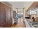Sleek kitchen with stainless steel appliances, custom cabinetry and hardwood floors at 3750 Las Vegas Blvd # 3510, Las Vegas, NV 89158