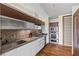 Modern kitchen with stainless steel appliances, sleek cabinetry, and hardwood floors at 3750 Las Vegas Blvd # 3510, Las Vegas, NV 89158
