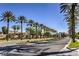 Street view of a community lined with palm trees at 4956 Momenti St, Las Vegas, NV 89135