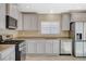 Modern kitchen featuring white cabinets, stainless steel appliances, and ample counter space at 5245 Sand Dollar Ave, Las Vegas, NV 89141