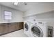 Laundry room includes stainless steel appliances, sink, and storage at 6656 Fort William St, North Las Vegas, NV 89084