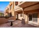 Cozy outdoor patio with decorative elements, providing a private retreat at 730 Hardy Way # A, Mesquite, NV 89027