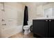 Standard bathroom featuring a vanity, toilet, and tiled shower/tub combo at 7649 Calico Fields St, Las Vegas, NV 89149