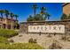 Decorative community sign, “Tapestry by Astoria Homes” is nestled among desert landscaping at 7649 Calico Fields St, Las Vegas, NV 89149