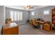 This home office offers plenty of space, natural light and a neutral color palette at 9160 Lynea Ct, Las Vegas, NV 89178
