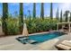 Inviting backyard pool and jacuzzi with lounge chairs and mature landscaping at 10671 Capesthorne Way, Las Vegas, NV 89135