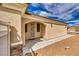 Inviting front entrance featuring an arched doorway and well-maintained xeriscaping at 3891 Sedgwick, Pahrump, NV 89061