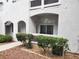 Attractive condo exterior with landscaped garden and private entrance and covered balcony at 700 Carnegie St # 2013, Henderson, NV 89052